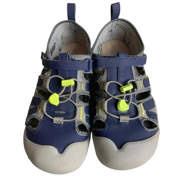 Keens Knotch Creek Sandal Waterproof  Steel Grey/ Blue Depths Size Big Kids 5 - Picture 3 of 16